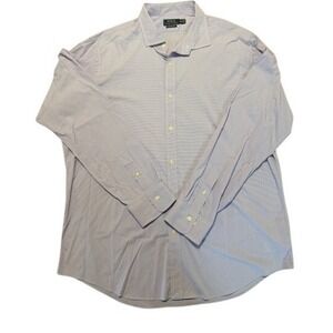 Polo Ralph Lauren Performance Shirt Mens XXL Purple White Gingham Button Up‎